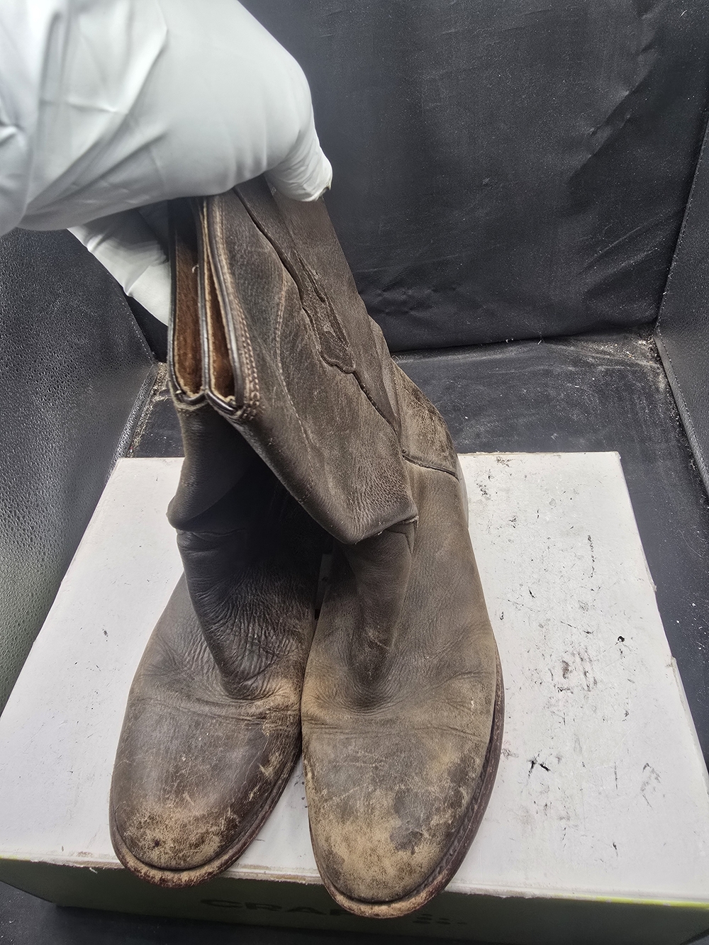 Men's Brown Leather Slip-On Work Boots